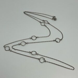 Silpada 925 Sterling Silver & Cz Ring Around the Rosie Geometric Necklace  | 34”